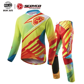 

SCOYCO Professional Motocross Racing Jersey + Hip Pads Pants Sets Off-Road Moto Gear Dirt Bike Riding MTB DH MX Clothing Suit