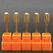1 шт., 2,35 мм хвостовик, Золотая Шлифовальная головка для ногтей, Вольфрамовая сталь, шлифовальный станок, специализированный шлифовальный станок, сверло, инструменты для полировки