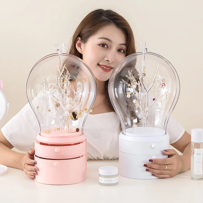 Dropshipping Led Light Makeup Organizer Transparent Jewelry Storage Box