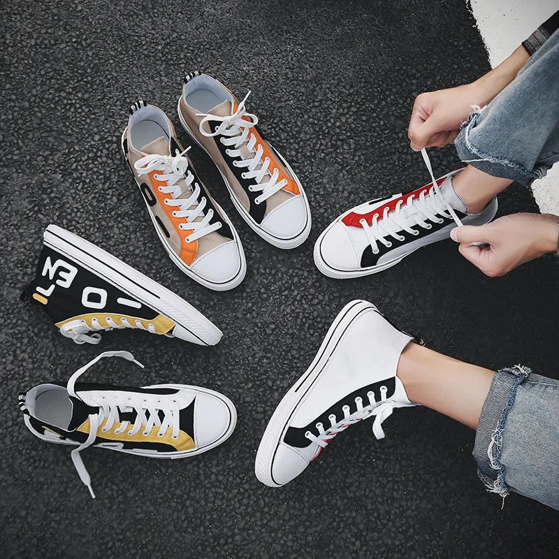 

New Style High-top Board Shoe Men's Hip Hop Street Snap College Versatile Students Casual Shoes Rain Mesh MEN'S SHOES