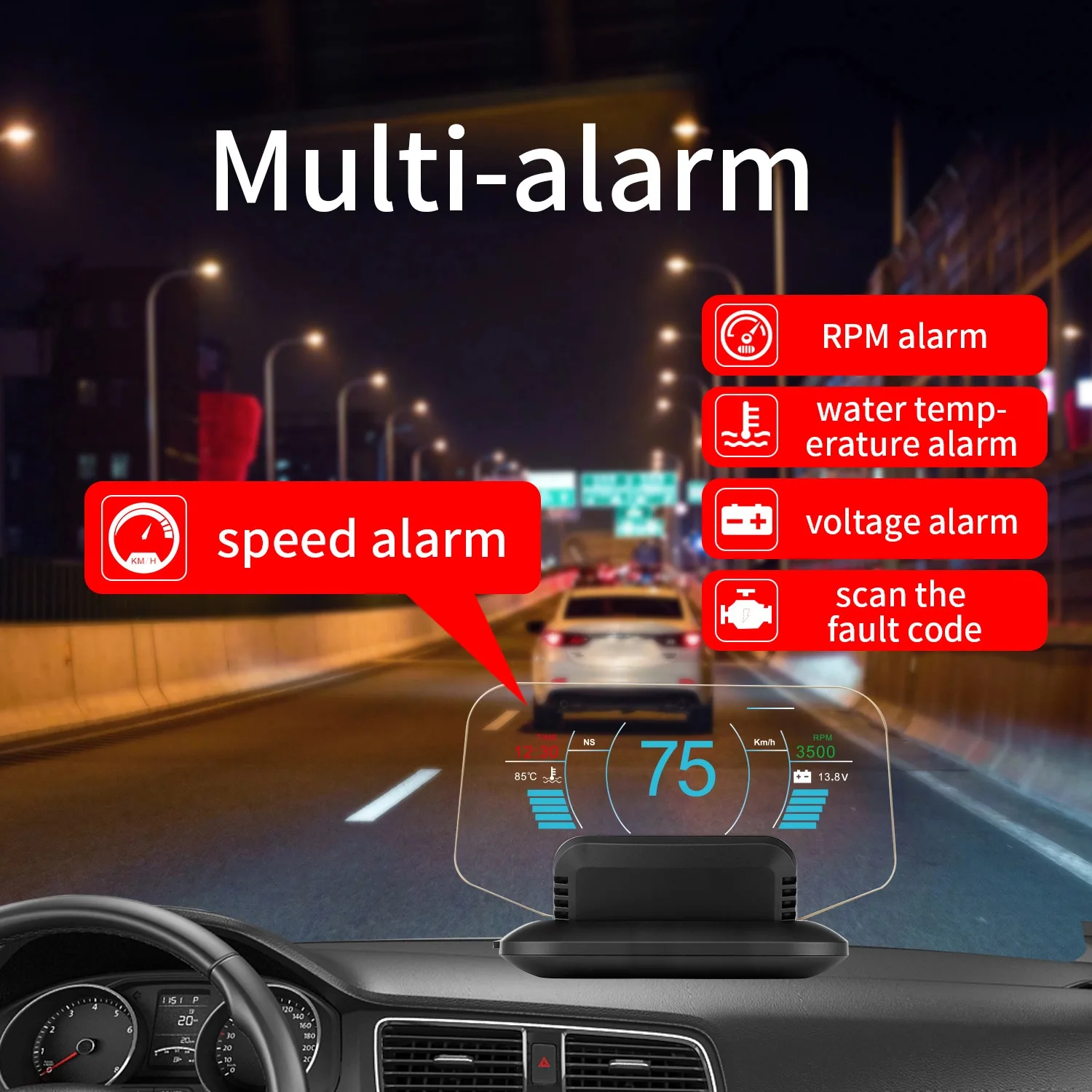 New HUD C1 OBD2+GPS For Car With Glare Shield Head Up Display From China