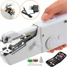 Máquina de coser portátil de mano para el hogar, accesorios de herramientas de costura Manual, sin cable, pequeña