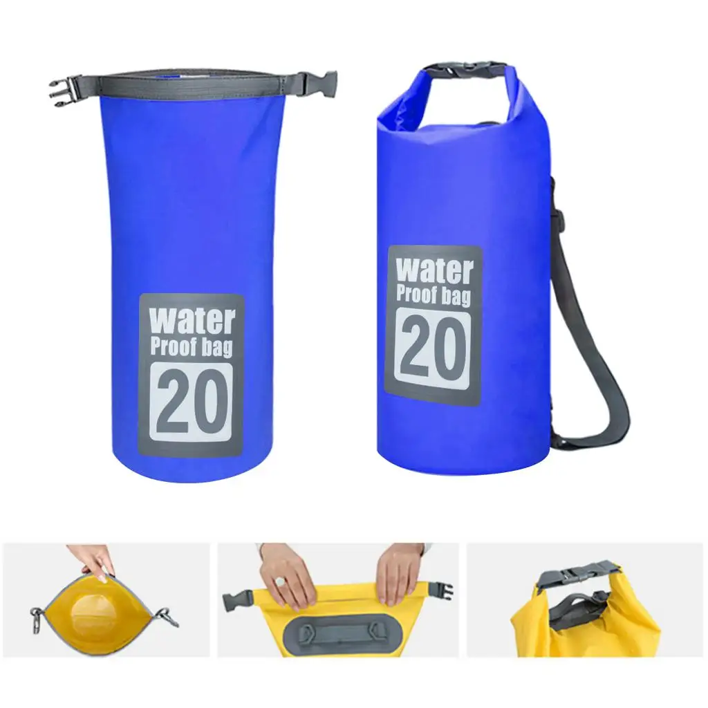  5/10/15/20/30L Swimming Bags Waterproof Dry Bag Backpack Camping Kayak Roll Top Sack Shoulder Pack for Boating Surfing 