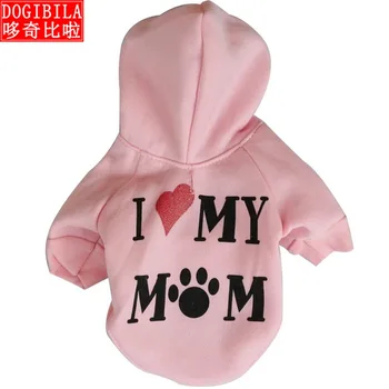 

I Love My Mum hot winter clothing pet dog Hoodie dog clothes french bulldog clothes pet clothes