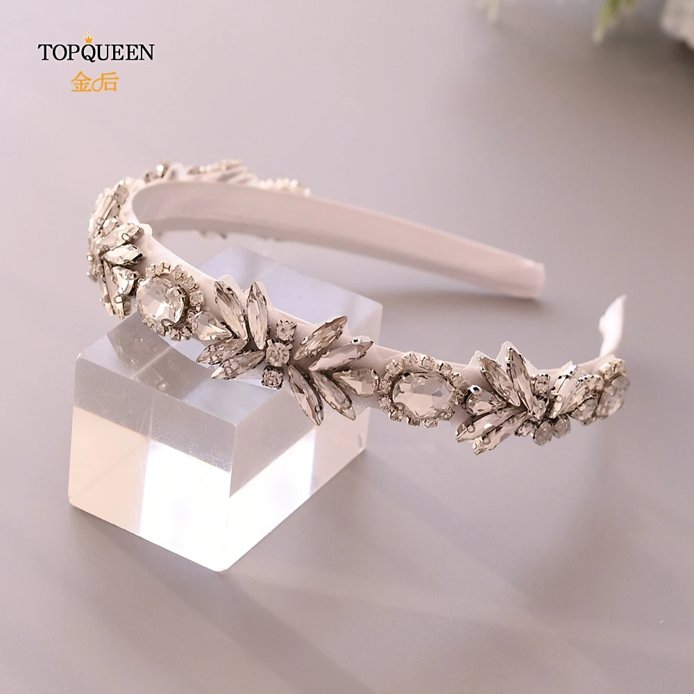 TOPQUEEN, S292-FG, свадебные стразы, аксессуары для волос, свадебная тиара, головные уборы, серебряные стразы, повязка на голову, барокко, лента для волос