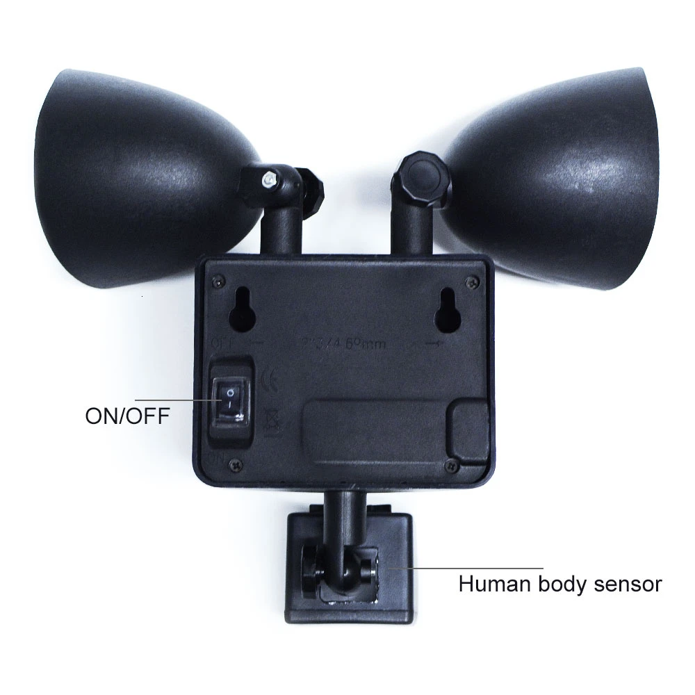 Sensor de Movimento Indução para Jardim Ip65 à Prova Luz de Segurança Solar Leds Dupla Cabeça Spotlight Dwaterproof Água Lâmpada Caminho Garagem Luz 48 5 Luz solar 48 leds dupla cabeça sensor