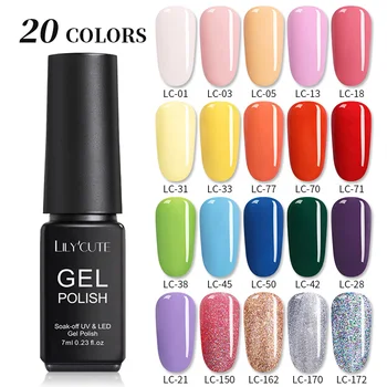 

LILYCUTE 10/20Pcs/Set UV Gel Nail Polish Set Multi-Color Series Semi Permanent Long Lasting Led Gel Nail Art Gel Varnish