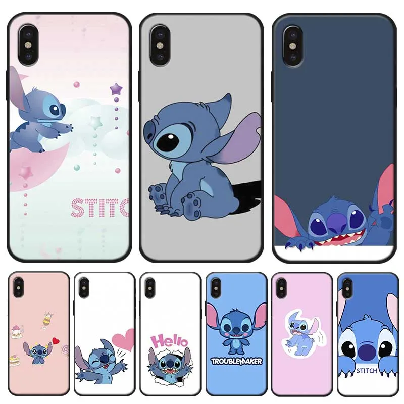 Милый Забавный чехол Stich аниме для iPhone X XS MAX XR 7 8 6 6S plus 5s SE Прозрачный мягкий