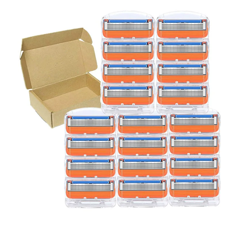 

Custom Made Packing Box Gillette Fusion Men Razor Blades Replacement Blade 5 Layers Men Face Care Straight Razor 20pcs/Box