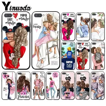 

Yinuoda Fashion Black Brown Hair Baby Mom Girl Queen Phone Case for Huawei Honor 8A 8X 9 10 20 Lite 7A 5A 7C 10i 9X pro Play 8C