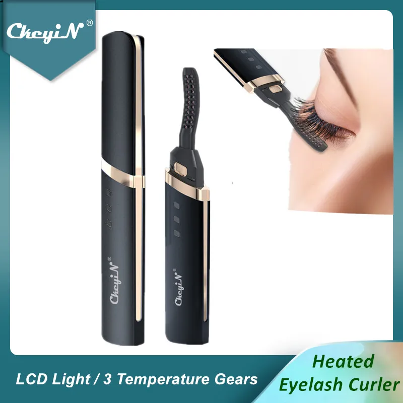 

Electric Heated Eyelash Curler USB Rechargeable Eyelash Curler Lroning Heated Natural Eyelash Curler Long Lasting Dropshipping