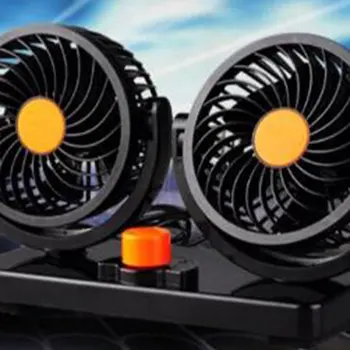 

12V Car Electric Fan Low Noise Summer Air Conditioner 360 Degree Rotating Fan Air Cooling Fan Mini Automobile Parts