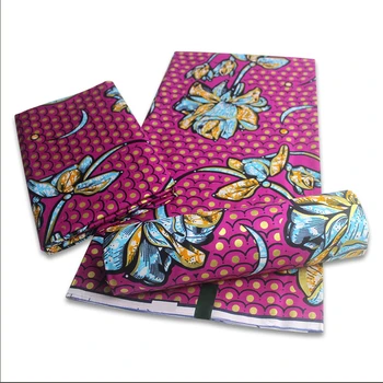 

Golden Veritable Wax Guaranteed Real Print Wax High Quality Pagne Veritable Golden Wax African Ankara Print Sewing Fabric 6yards