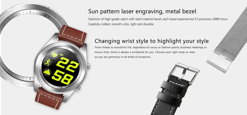 DTNO.I № 1 S9 Smartwatch MTK2502C монитор сердечного ритма Bluetooth 4,0 Смарт-часы-браслет, браслет для IOS, Android, Водонепроницаемый