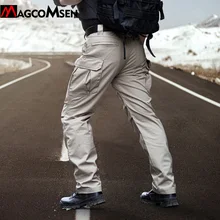 MAGCOMSEN/Водонепроницаемые тактические брюки для мужчин с несколькими карманами, прочные армейские брюки-карго, городские спецназ, рабочие брюки