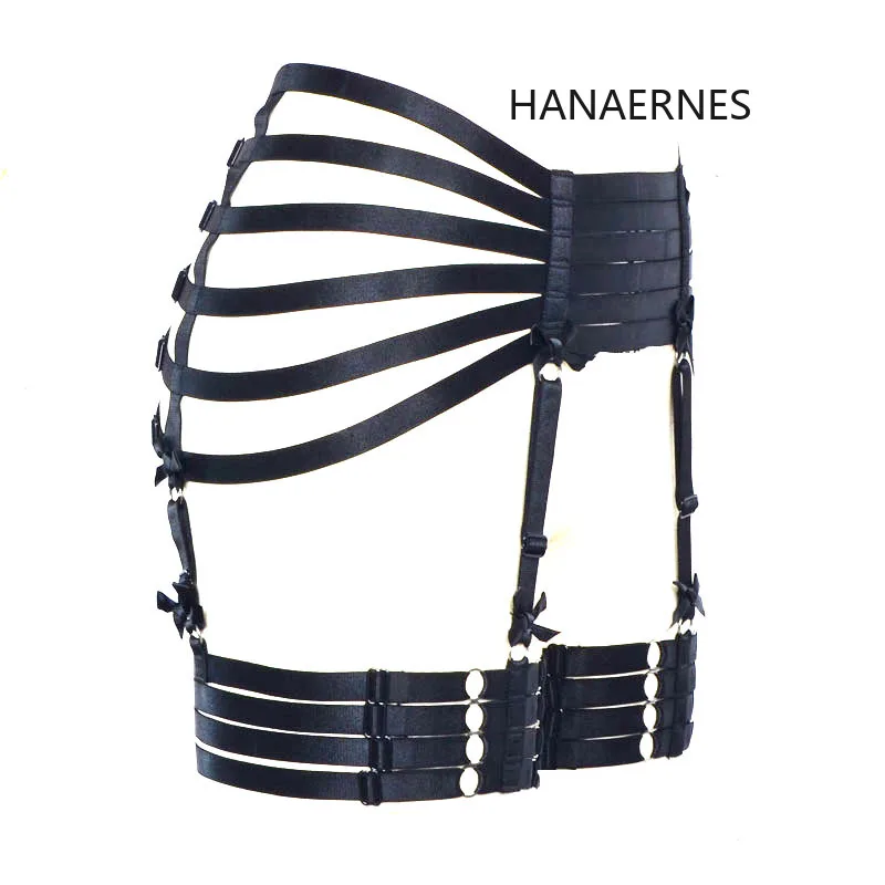 Women Black Strappy Leg Garter Belt Waist Suspender Caged Punk Gothic Plus Size Elastic Dance Cosplay Rave Clothing Body Harness Garters Aliexpress