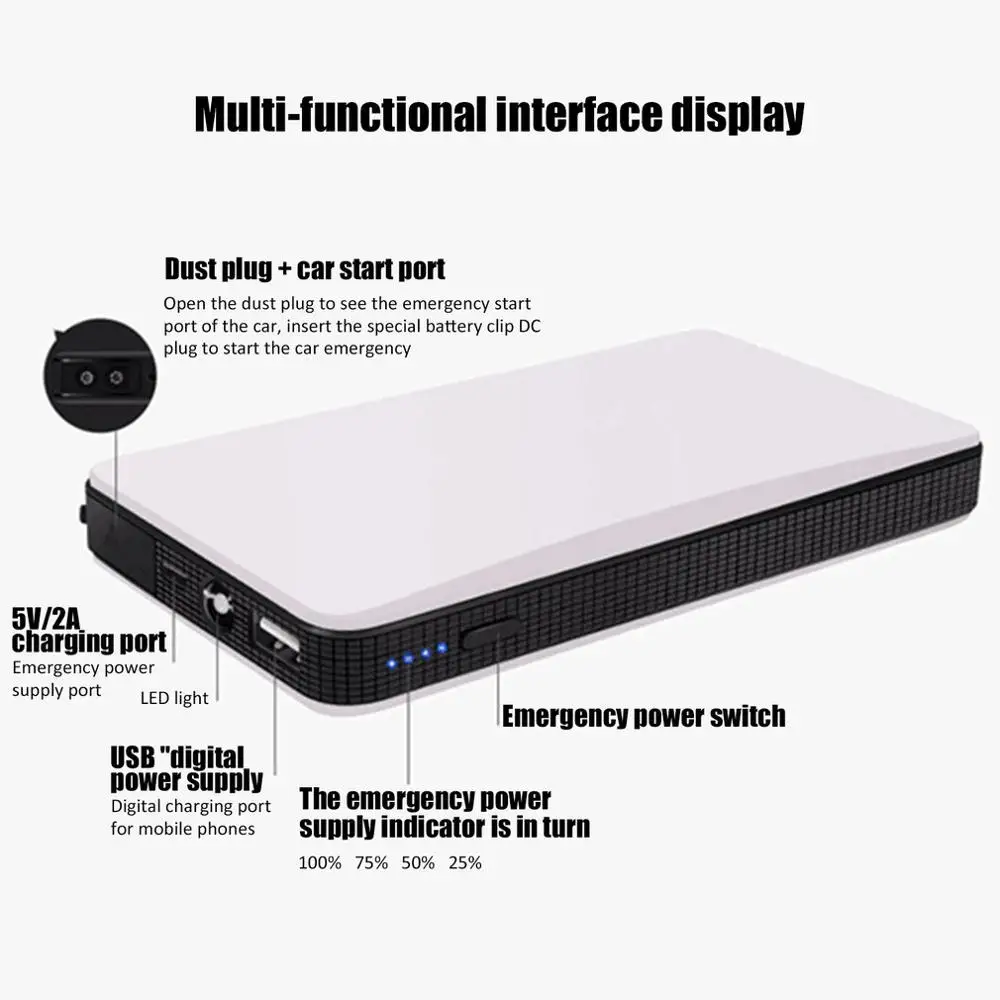 Автомобильный стартер портативное пусковое устройство Зажигалка Power Bank Booster