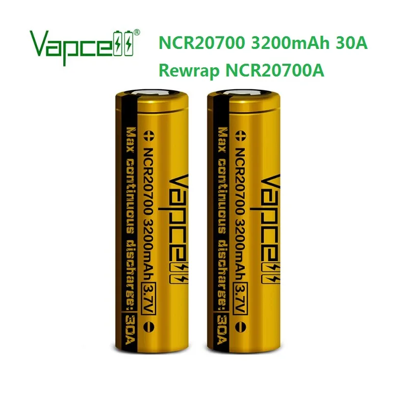 Бесплатная доставка Vapcell Оригинал 20700 3200mah 30A rewrap NCR20700A литий-ионная
