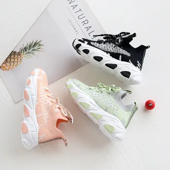 

Children Sneakers Teenage Kids School Running Shoes Autumn Brand Dad Sneaker for Children Green Black Pink Girl Boy Shoes D07041