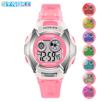 

SYNOKE Kids Digital Watches Colorful Luminous Waterproof Multi Function Children Electronic Wrist Watches Boys Girls Gifts