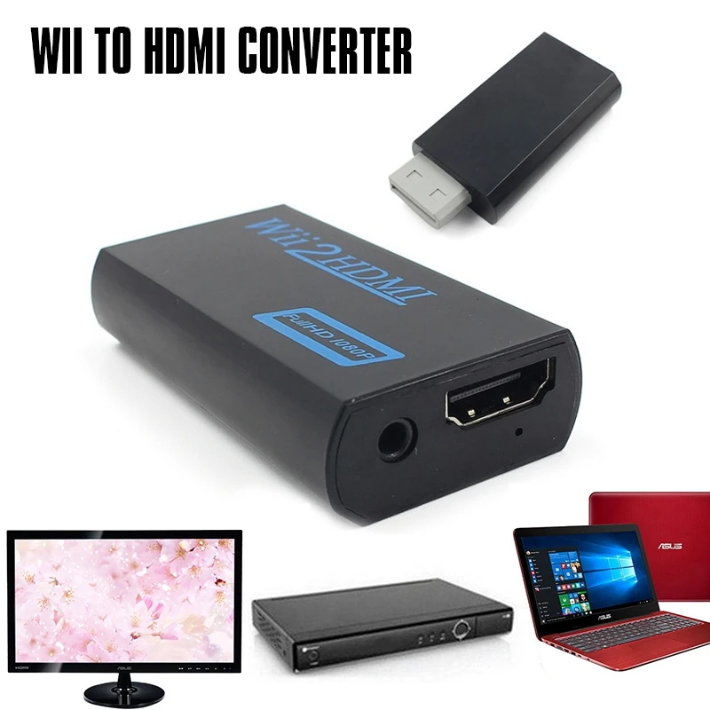  3.5 Millimetri di Uscita Audio Martinetti Wii a Hdmi Wii2HDMI Full Hd Fhd 1080P Dell'adattatore Del