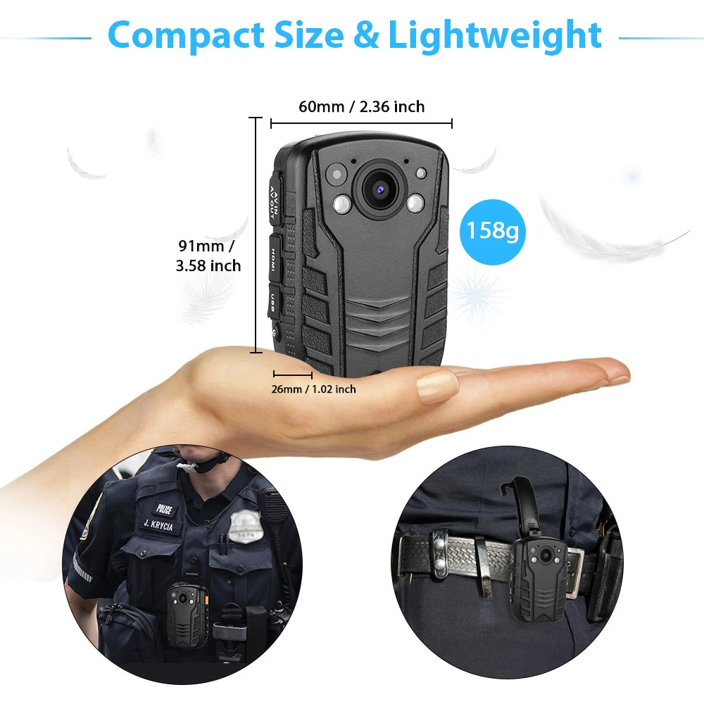 Boblov Z6 4K HD 1440P Police Body Worn Camera IR Night Vision Security Pocket Kamara 2 Inch Body Ca
