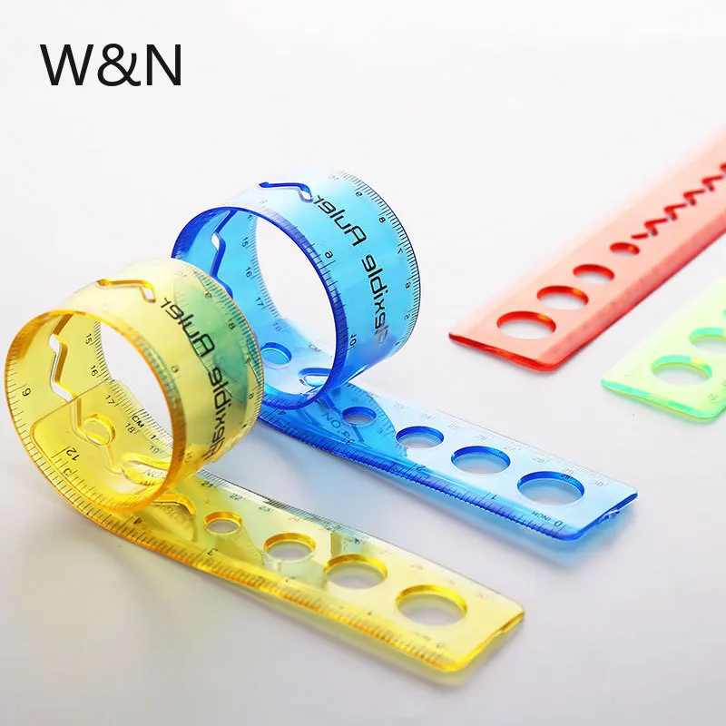 Regla Flexible y creativa de 30cm, herramientas de dibujo de plástico, suministros de estudio para estudiantes, papelería Kawaii