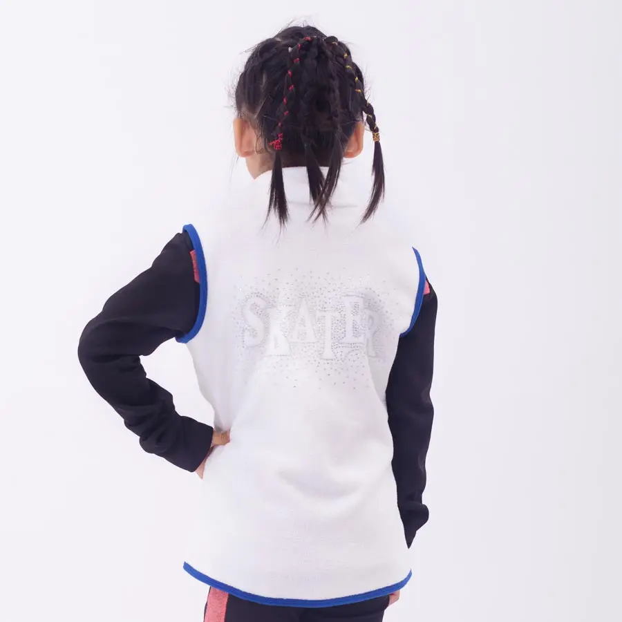 Figure skating clothing vest girls figure skating training cotton waistcoat outer wear children's plus velvet thickening thermal