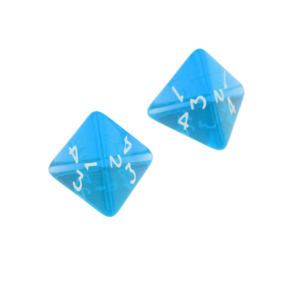 Pack Of 20 Acrylic Multi-Sided Dice D4 D&D RPG Cup Game Polyhedral Dice Set Blue Red