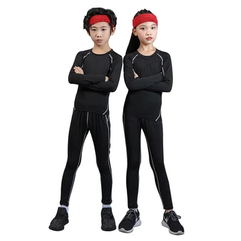 

2020 winter thermal underwear kids quick drying anti-microbial stretch kids thermo underwear boys warm long johns fitness