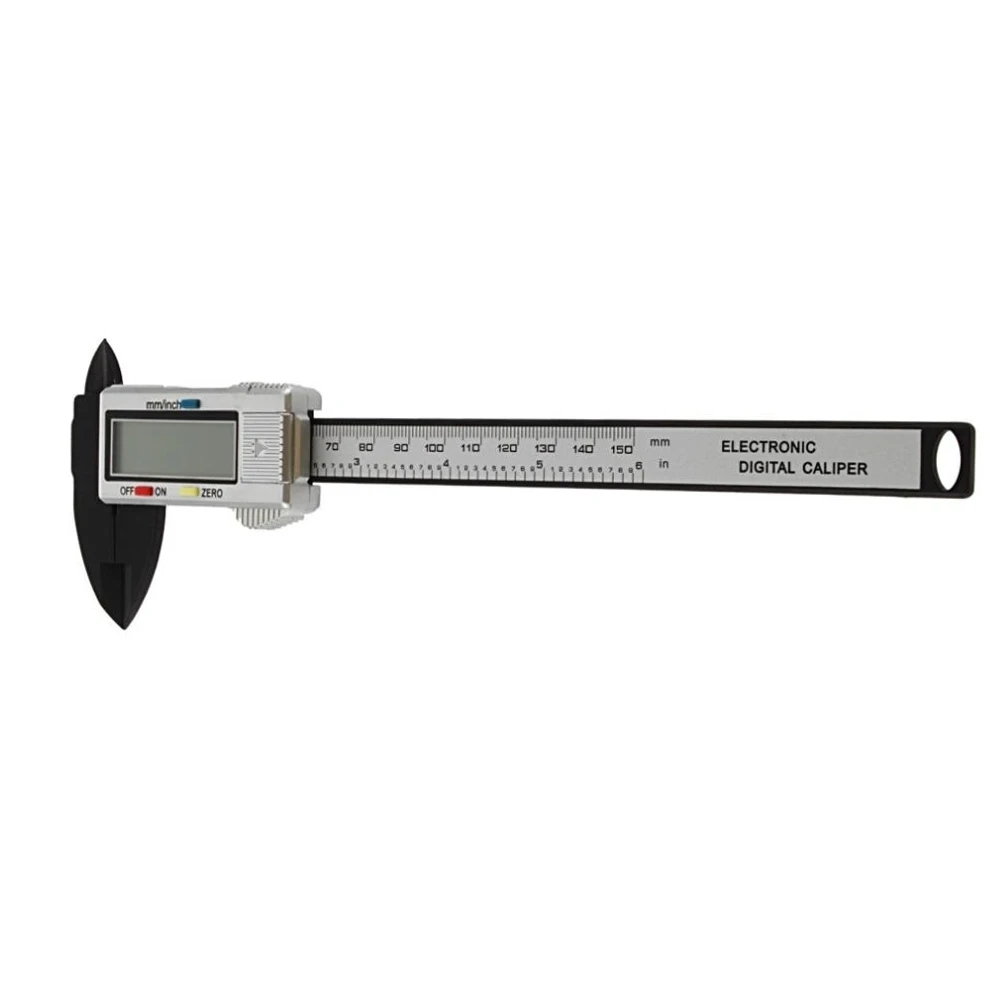 1pcs Black 6 дюймов 0-150 мм штангенциркуль измерение инструмент ЖК-дисплей цифровой штангенциркуль измерение штангенциркуль инструмент пластиковый штангенциркули - Цвет: 1pcs Black