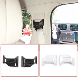 Image 1 - 2 צבע רכב מושב בטיחות חגורת כיסוי לקצץ מדבקת ABS כרום פחמן סיבי עבור מרצדס בנץ G כיתת W463 2019 2020 אביזרי רכב