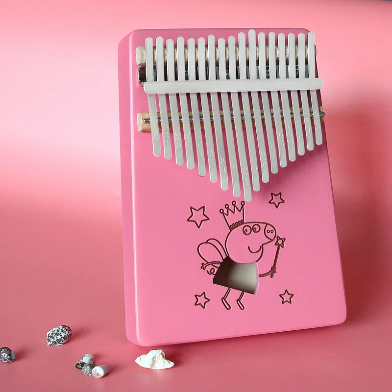 Kerus 17 teclas Kalimba africano de madera maciza dedo pulgar Piano Sanza Mbira Caliba tocar con guitarra Instrumento musicales