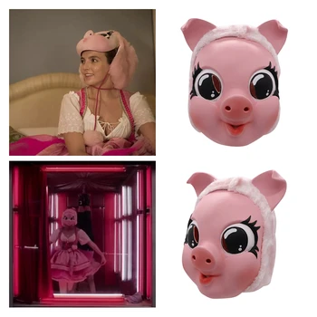

Killing Eve 2 Cosplay Villanelle Mask Child Adult Pig Latex Headgear Cotton Headscarf Sleepwear Halloween Party Christmas Prop
