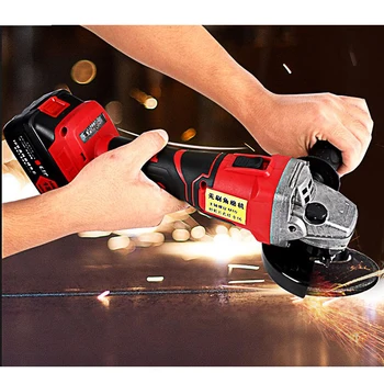 

Lithium-Ion Battery Angle Grinder 12V 4000mAh Grinding Machine AC Single Phase Self-Locking SWITCH Home Woodworking Power Tools