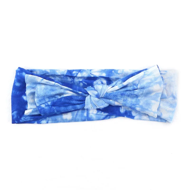 Sunlikeyou Kids Bowknot Baby Hair Accessories Bows Cotton Elastic Newborn Toddler Camouflage Print Turban Baby Girl Headbands - Цвет: blue