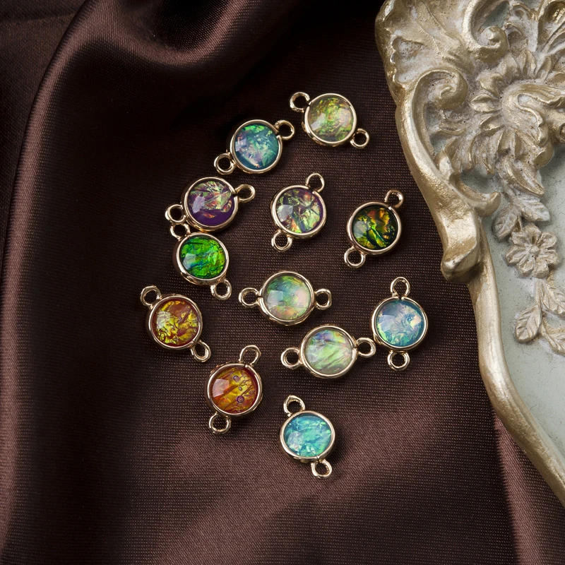 DoreenBeads AB РАДУГА Цвет Aurora Borealis разъемы круглый светильник золотой небесно голубой