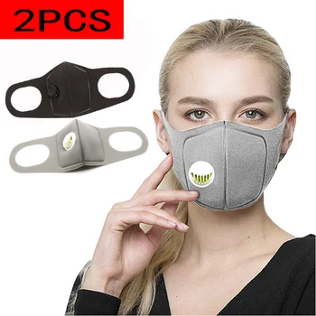 

2Pcs/Lot Sponge Masks, with Breathing Valve Dust Mask, Respirator Masks, Men's&Women's Universal,-Style Anti-Pollen Allergy Mask