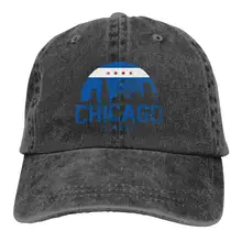 Chicago City Flag Skyline, США, унисекс, бейсболка, ковбойская Кепка, шляпы от солнца, шляпы водителя грузовика
