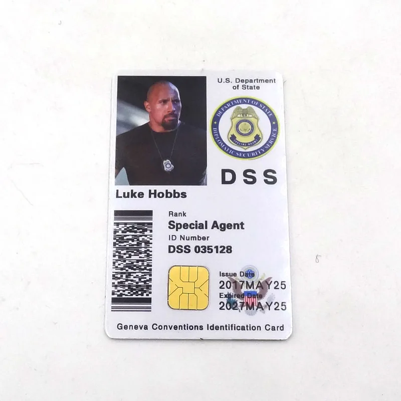 anime outfits female Luke Hobbes Fast Furious 7 Dss Driving Licence Badge With ID Wallet Holder Chain corpse bride costume Cosplay Costumes