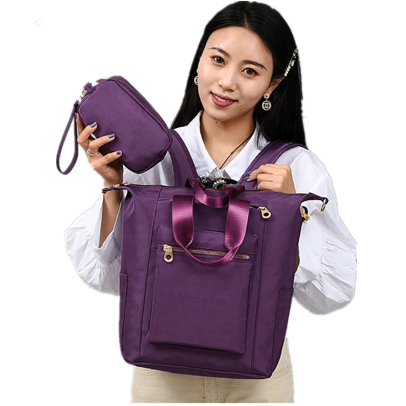 

Fashion large-capacity backpack women's lightweight waterproof nylon cloth backpack trend wild leisure travel bag Portable Bag