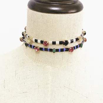 

Fashion Zircon Short Necklace Women Charm Jewelry Japanese Glass Bead Necklace Very Exquisite 2020 Latest Design Boho Style new