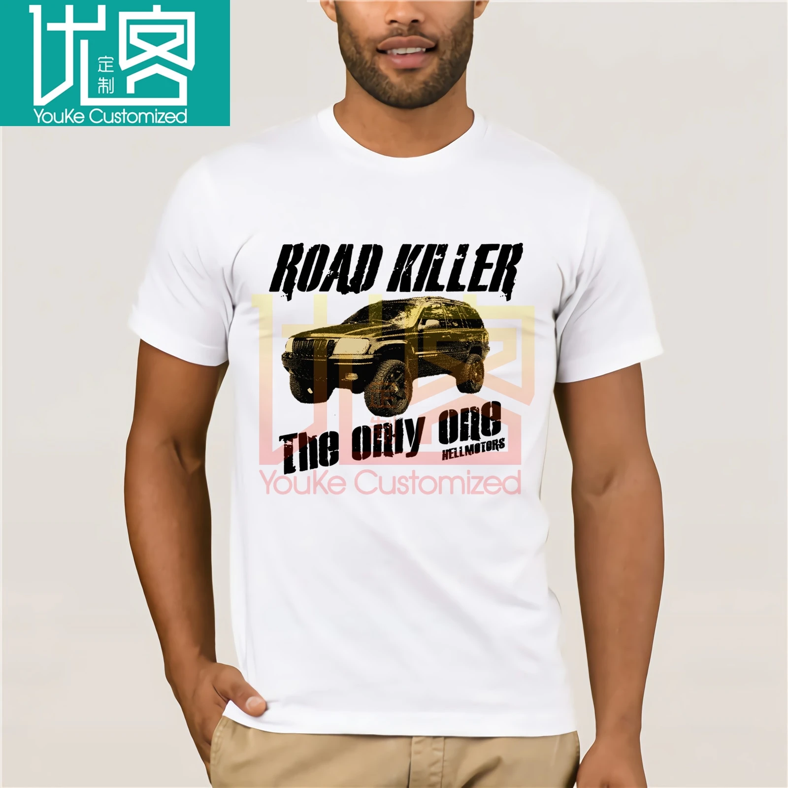 Модная мужская футболка бесплатная доставка Road Killer Grand Cherokee Wj Sand Винтажная летняя