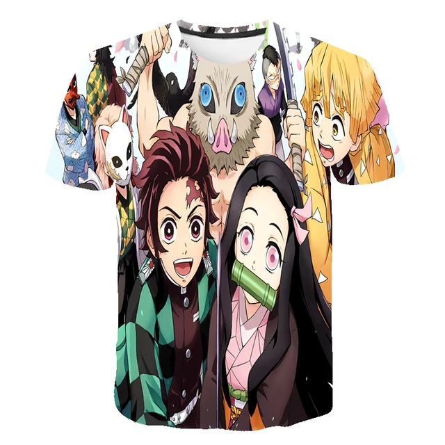 Anime T Shirt Demon Slayer Kimetsu no Yaiba Cosplay T Shirt Kids Girls Children Kamado Tanjirou Nezuko sword Tee Shirt Cool Tees s513