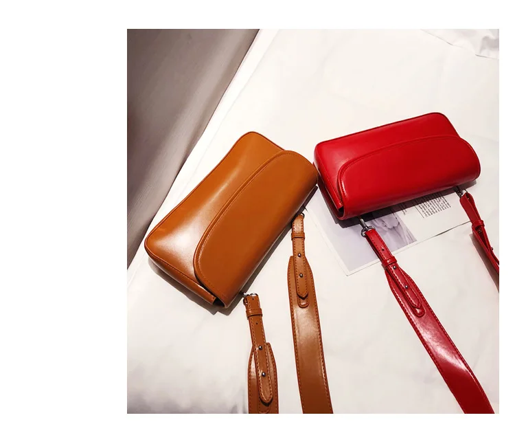 JIULIN Autumn and winter new waxed solid small square bag retro simple shoulder diagonal women's bag