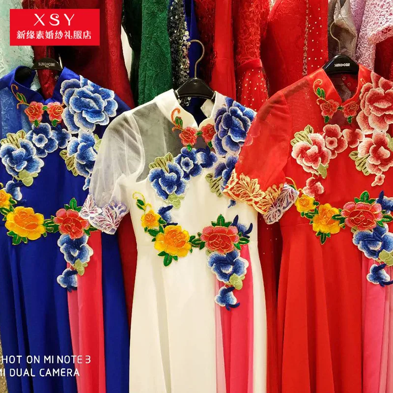 

New Style Performance Large Chorus Embroidered Children Performance Clothing Chiffon Elegant Dance Formal Dress Performance Chor