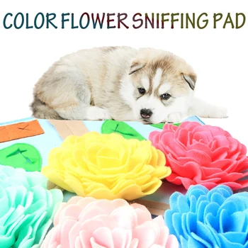 

Universal Dog Snuffle Mat Nose Work Blanket Non Slip Foraging Skill Slow Feeding Washable Training Pad Colorful Flowers Home
