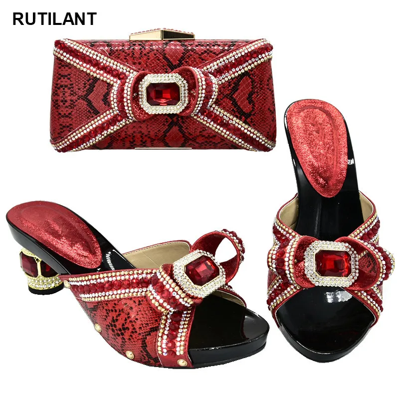 

New Italian Matching Shoe and Bag Set for Wedding Fashion Italian Women Wedding Pumps with Purse African Ladies Shoes and Bags