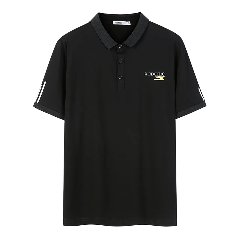 NEGIZBER-polo informal de algodón con bordado de ciervo para hombres, polo de manga corta, camisa polo de hombre