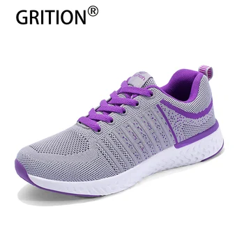 

GRITION Women Running Shoes Outdoor Summer Mesh Trekking Shoes Soft Breathable Sports Shoes Anti-skid Lightweight Women Sneakers